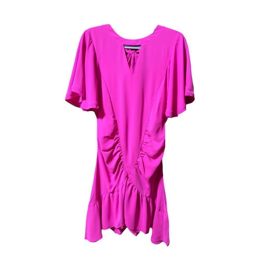 NWT Le Superbe Waikiki ruched bright pink mini dress size 2